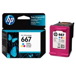 Cartucho HP original 667 tri color