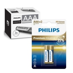 Pack de 12 blister de Pilas Premium alcalinas Philips AAA X 2 unidades